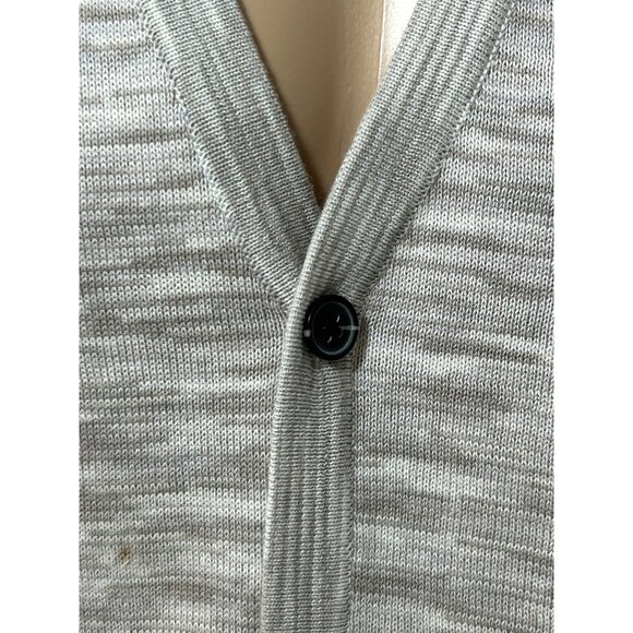 H&M Men Cardigan L Taupe Grey Cream Button Vtg  Lightweight Casual All Seasons - Picture 6 of 12